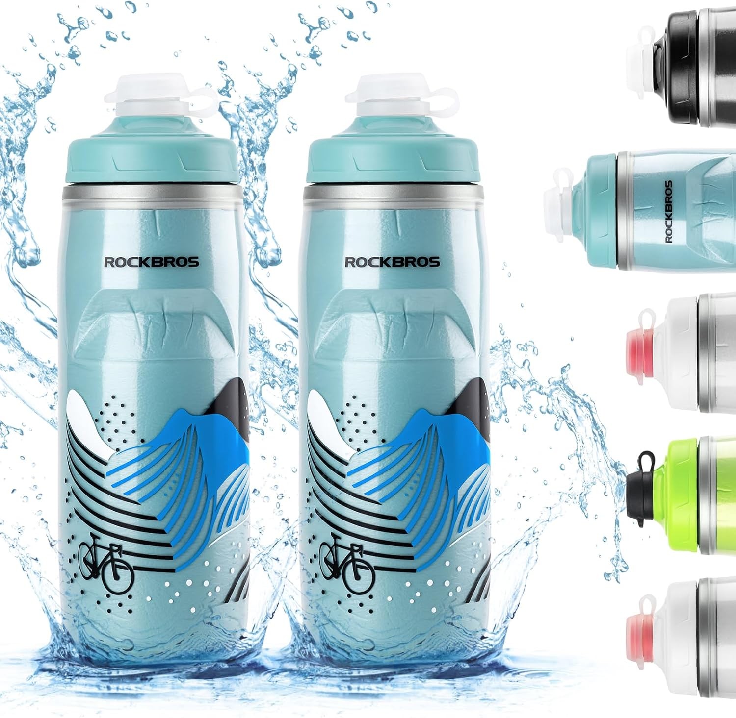 ROCKBROS Bike Water Bottle 620ml Insulation Sport Squeeze with Leakproof Design