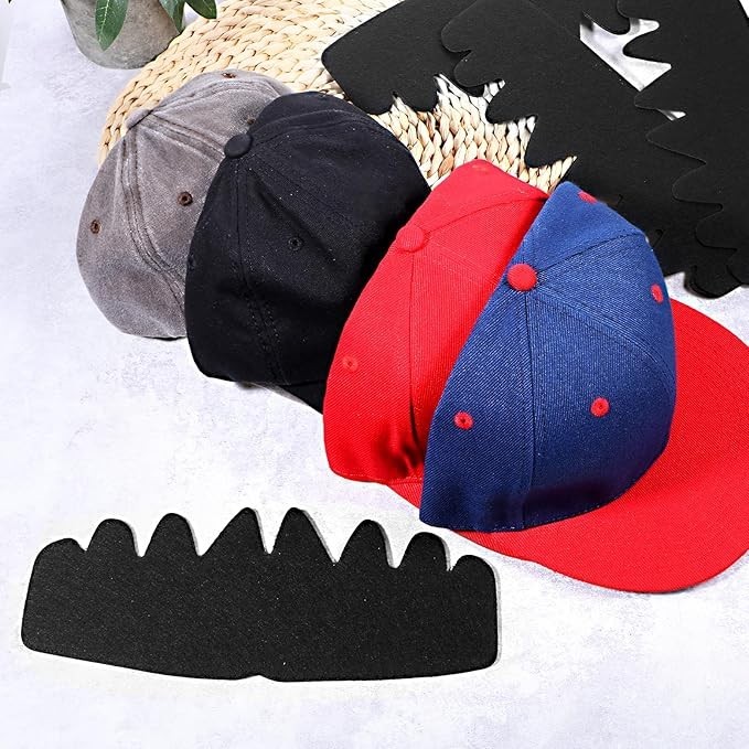 10 PCS Black Baseball Caps Inserts, Flexible Washable Hat Shaper Insert...