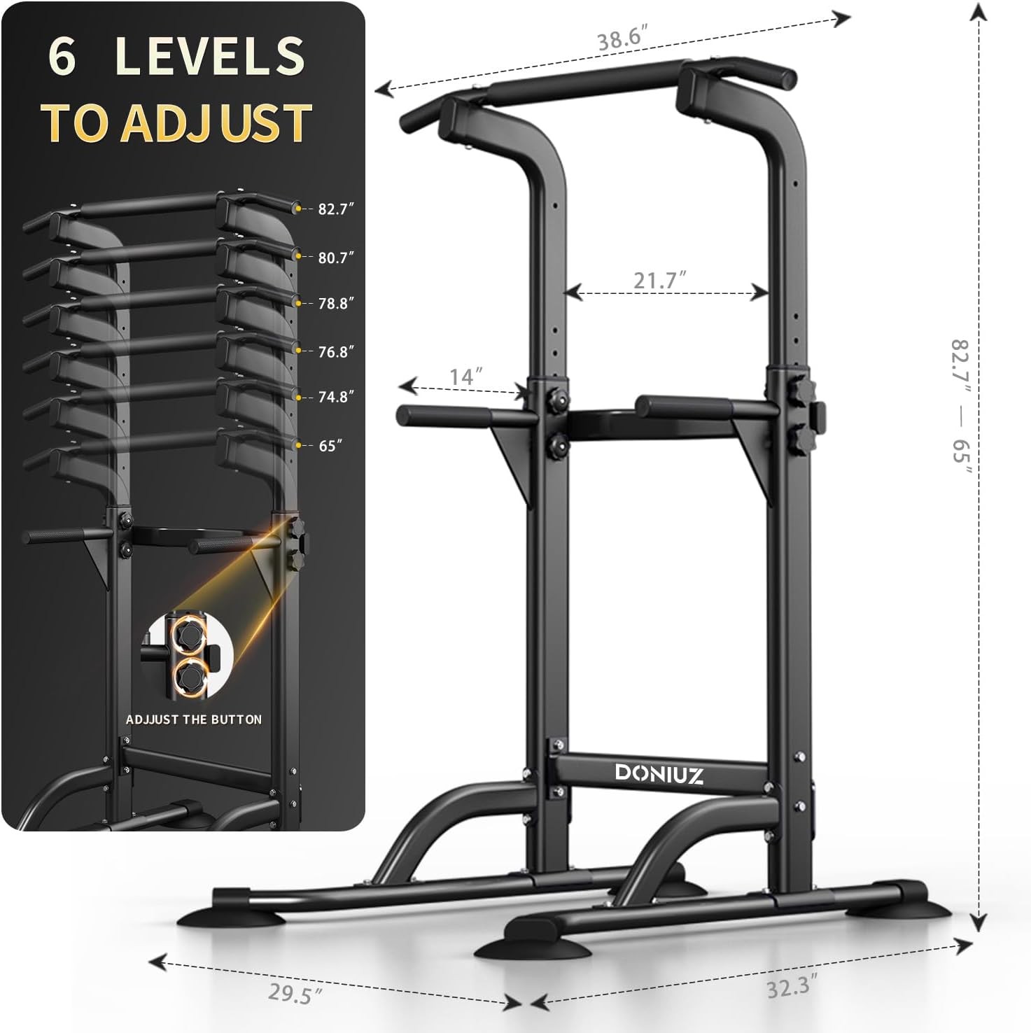 Power Tower Pull Up Bar and Dip Station, Multi-Function Home Gym