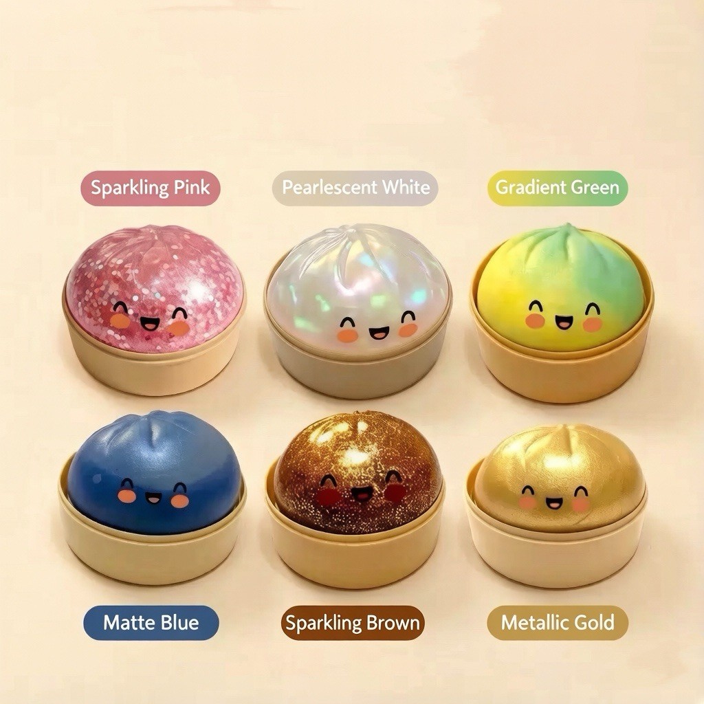 Mystery Squishy Bun Dumpling RARE GLITTER Limited Edition