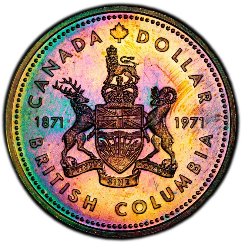 1971 CANADA $1 PCGS SP 67 BRITISH COLUMBIA AG ~ STUNNING CANADA SILVER DOLLAR