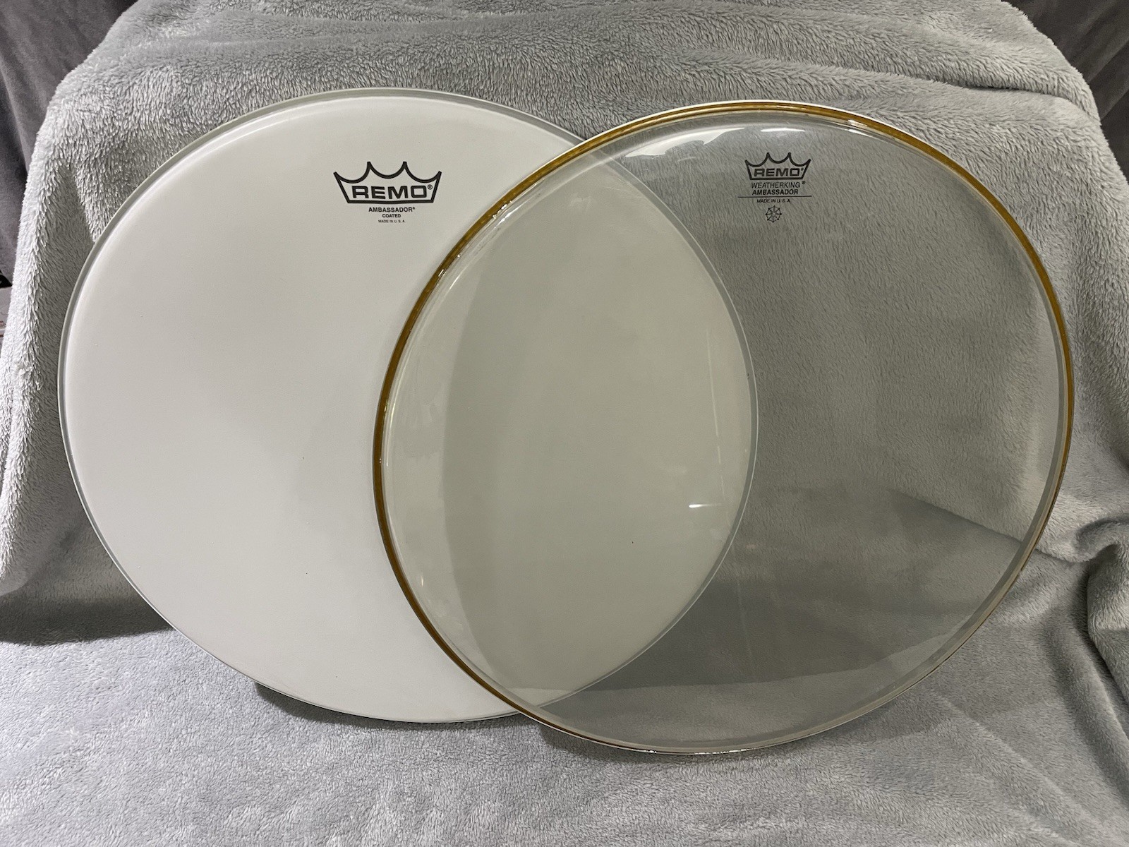 Remo Ambassador 18” Floor Tom Drum Heads Clear Drumhead and New Coated Drumhead