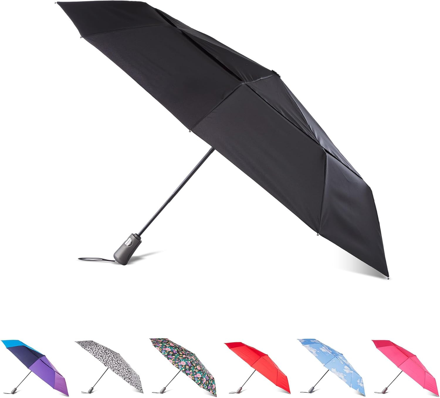Auto Open/Close Windproof Ultimate Compact Umbrella with UV and Water Repellent