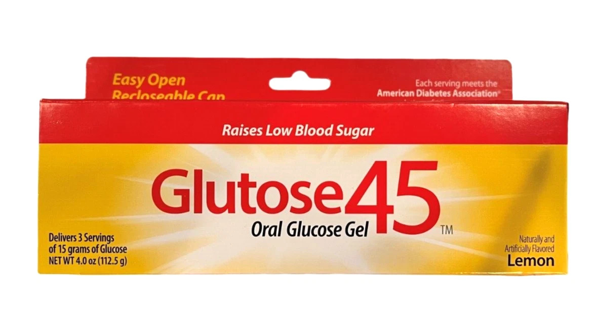 Glucose Gel GLUTOSE 45 LEMON ( 1 JUMBO MULTI-USE tube ) resealable tube  __