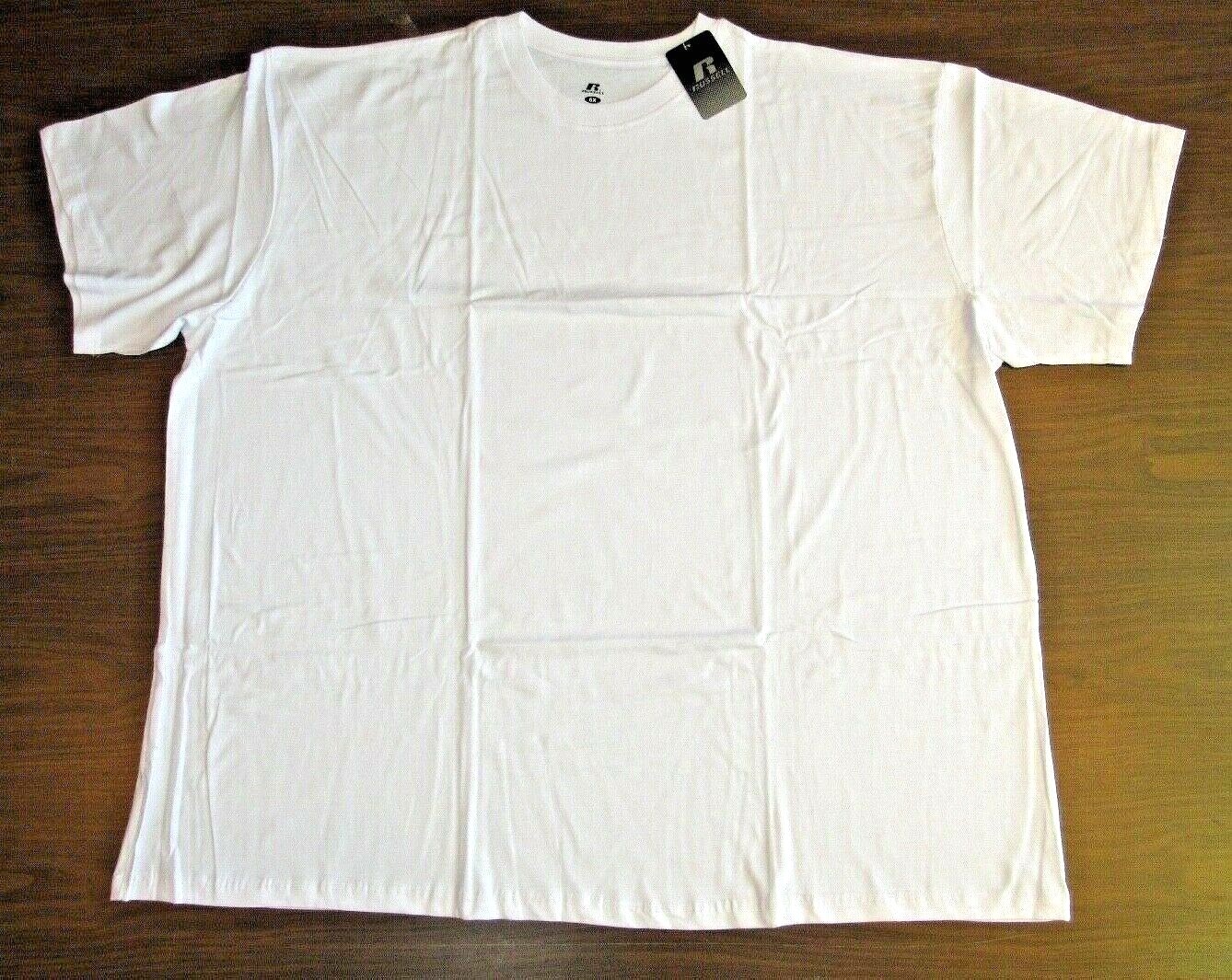 RUSSELL Pro Cotton Short Sleeve Crew Neck T-Shirt RT605PCKG  5XL & 6XL White NEW
