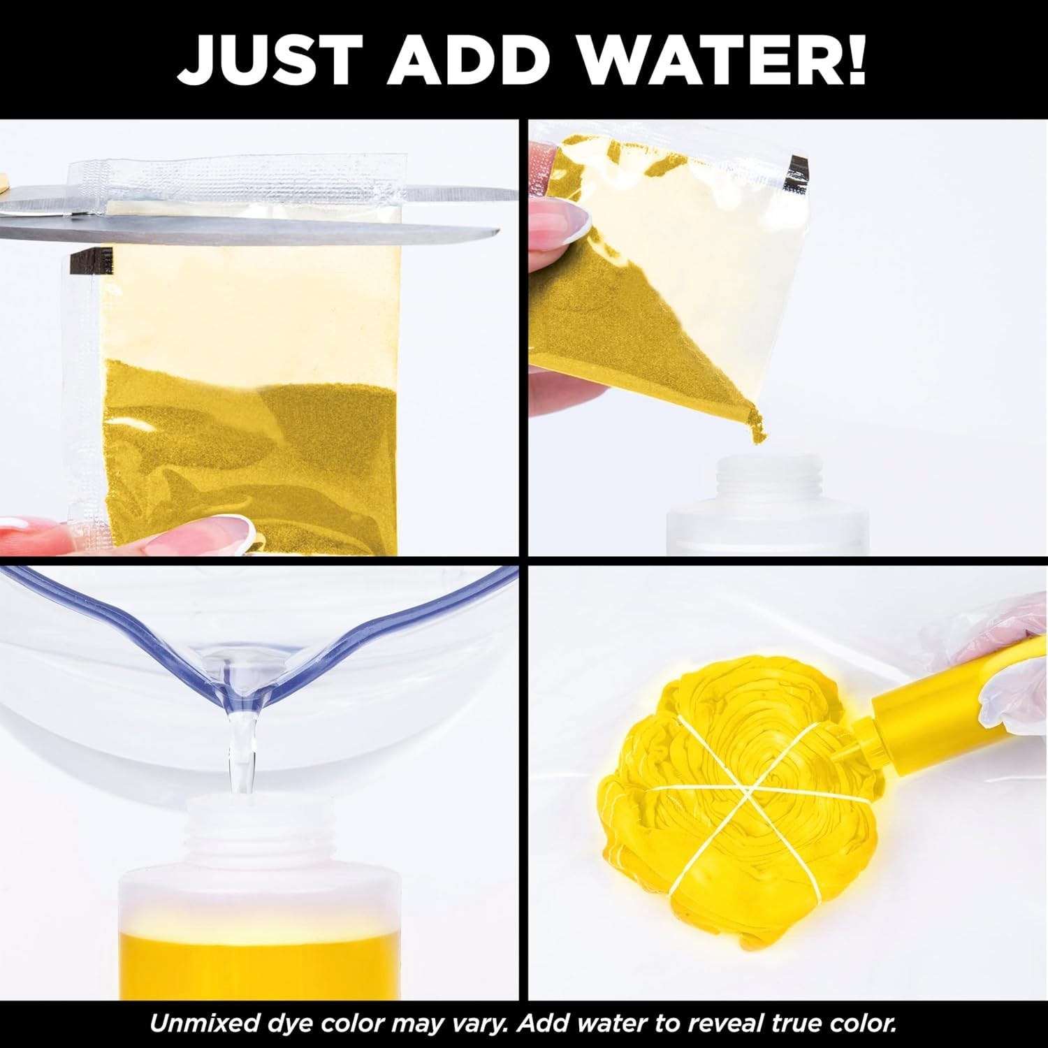 Yellow Fabric Dye Refill Pack - Quick Dissolve for Effortless Tie-Dye Fun