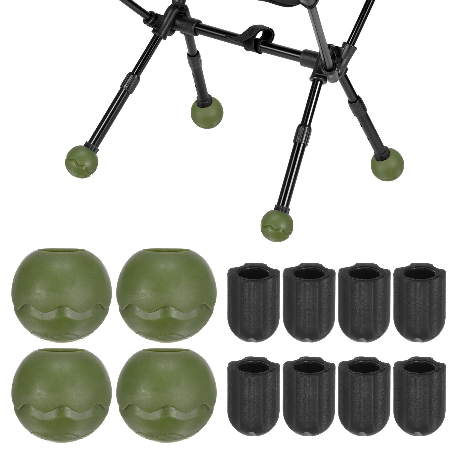 4-Pack 22mm Stabilizing Rubber Ball Feet for Camping Chairs(Jungle Green 44mm L)