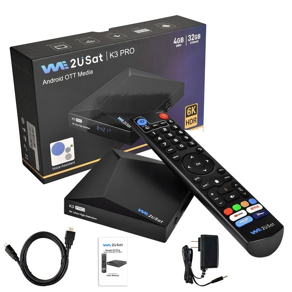 2026 NEWEST We2USat K3 PRO Android Smart TV Box Super Box V SEE V6 6K WiFi-6 US