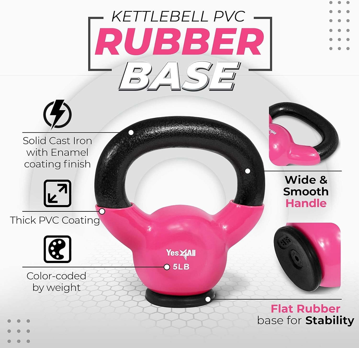 Versatile Kettlebell Set with Wide Grip Handle 5-65 lbs - Ultimate Fitness