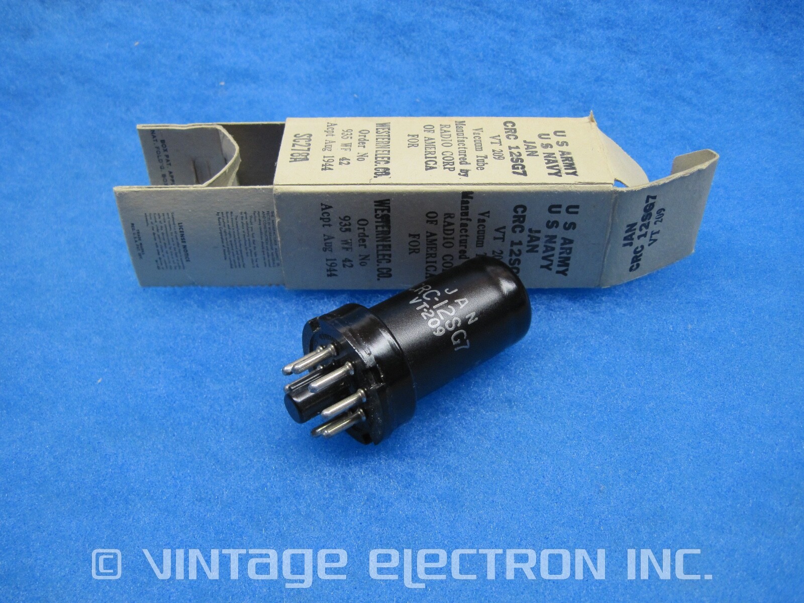 NOS JAN-CRC-12SG7 Vacuum Tubes - RCA - USA - 1944 $5.95/ea (TESTED & GUARANTEED)