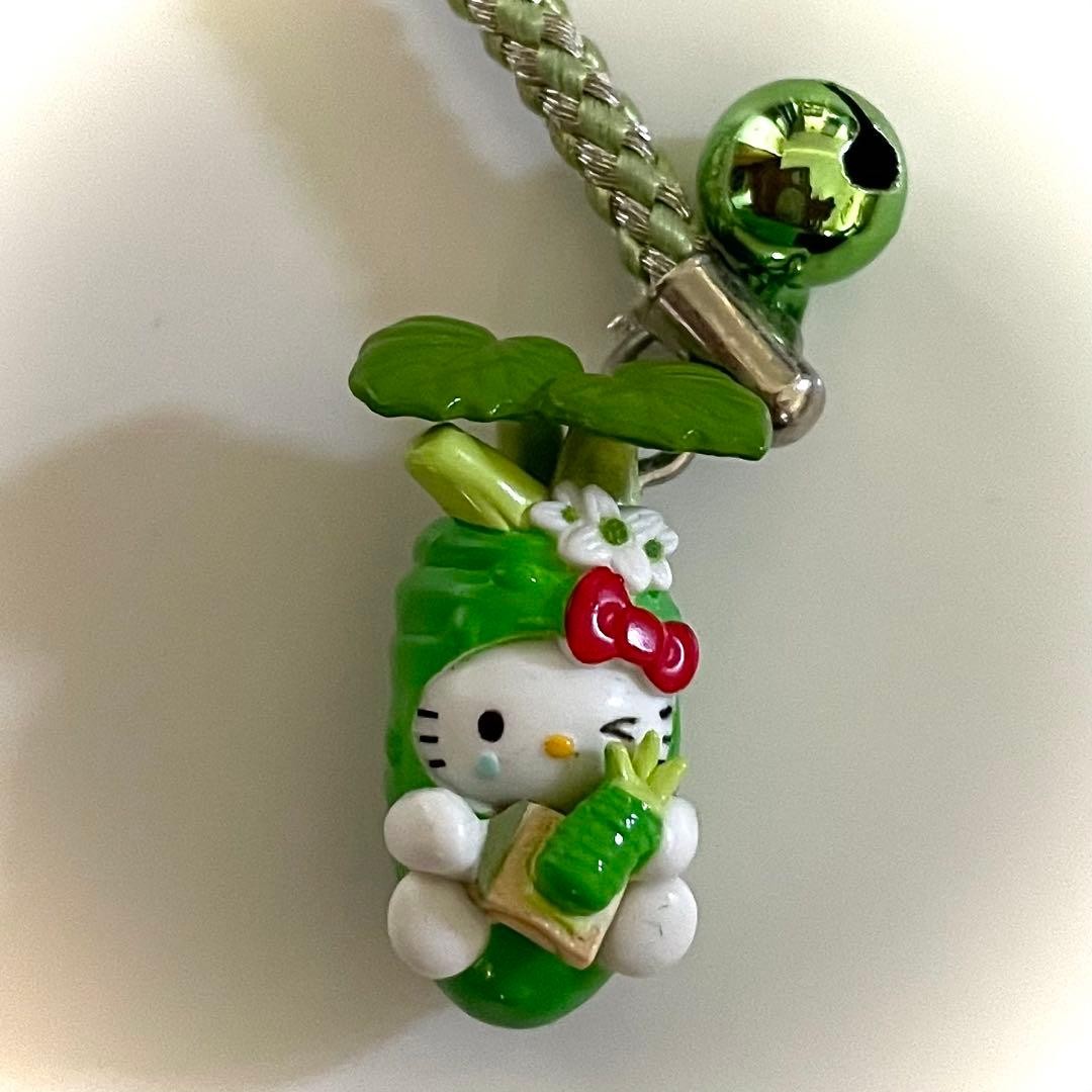 Sanrio Hello Kitty Wasabi Version Shinshu Keychain Strap Used