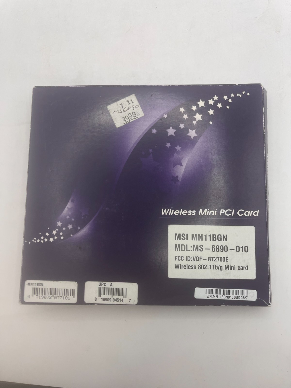 MSI MINI 802.11 WIRELESS PCI CARD
