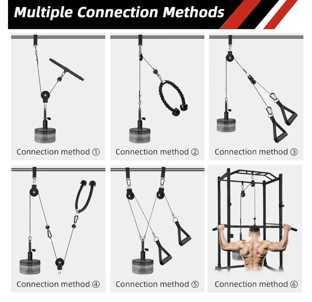 Fitness Cable LAT Pulley System Pull Down Machine Attachments Workout Equipment