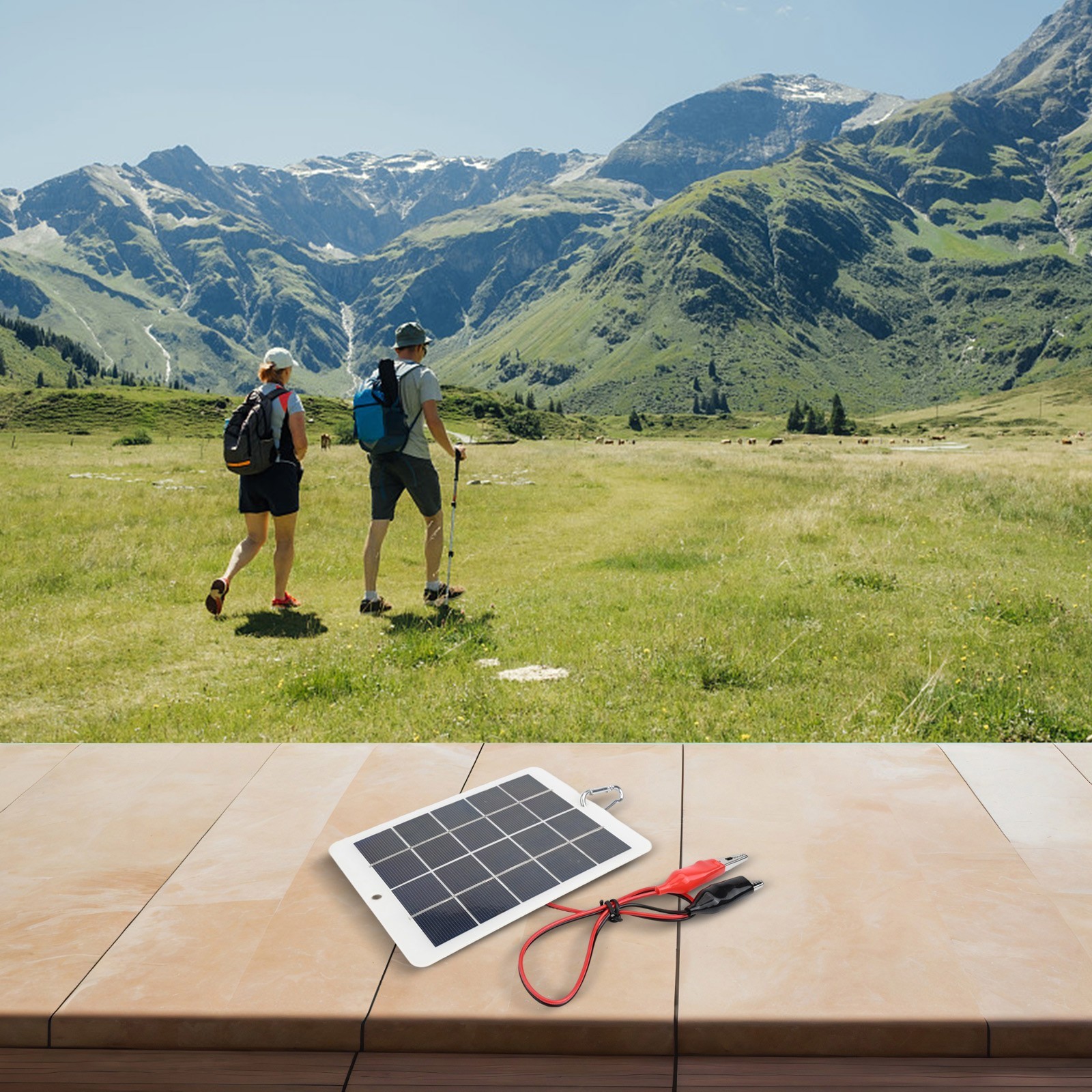 Solar Made Easy Portable 10W 5V Panel with Secure Attachment for Outdoors