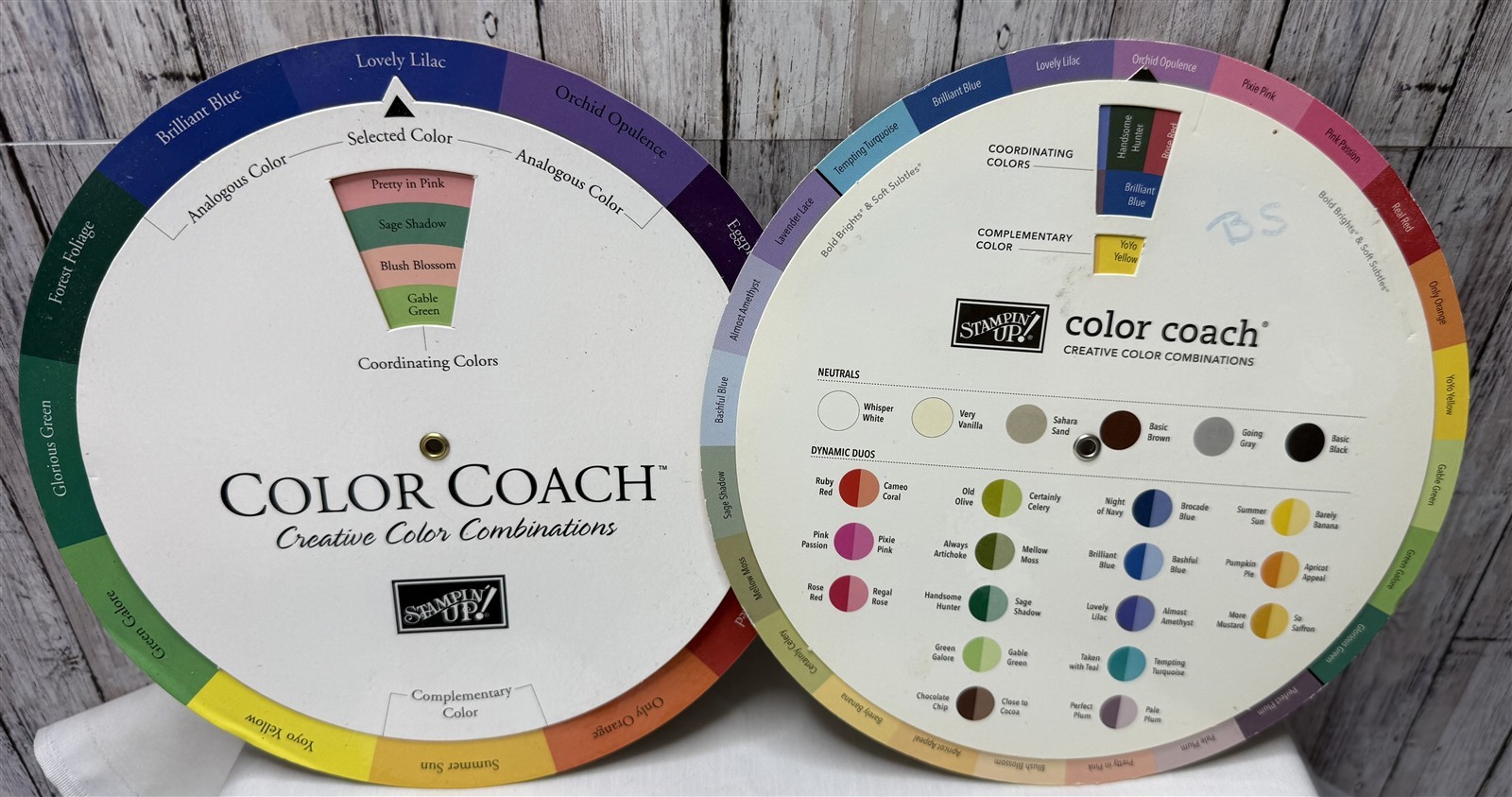 Stampin Up COLOR COACH Wheel Retired Set of 2