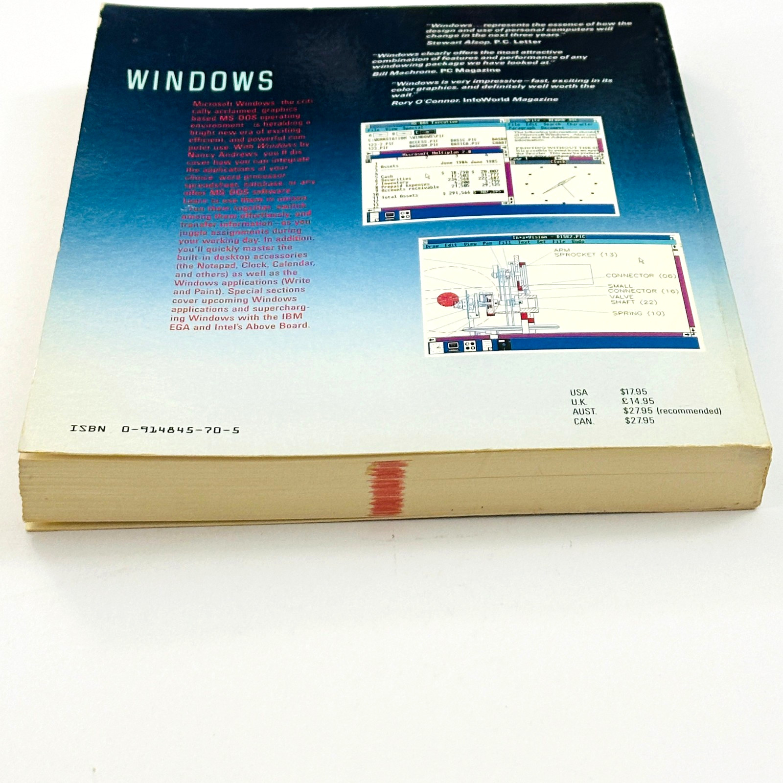 Windows 1.0 1986 Official Guide To Microsoft's Operating Environment 1st/1st