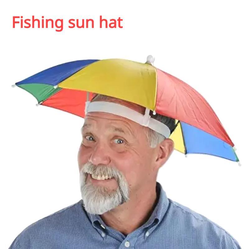 Sombrero de lluvia portatil para exteriores Sombrilla plegable para pesca AntiUV