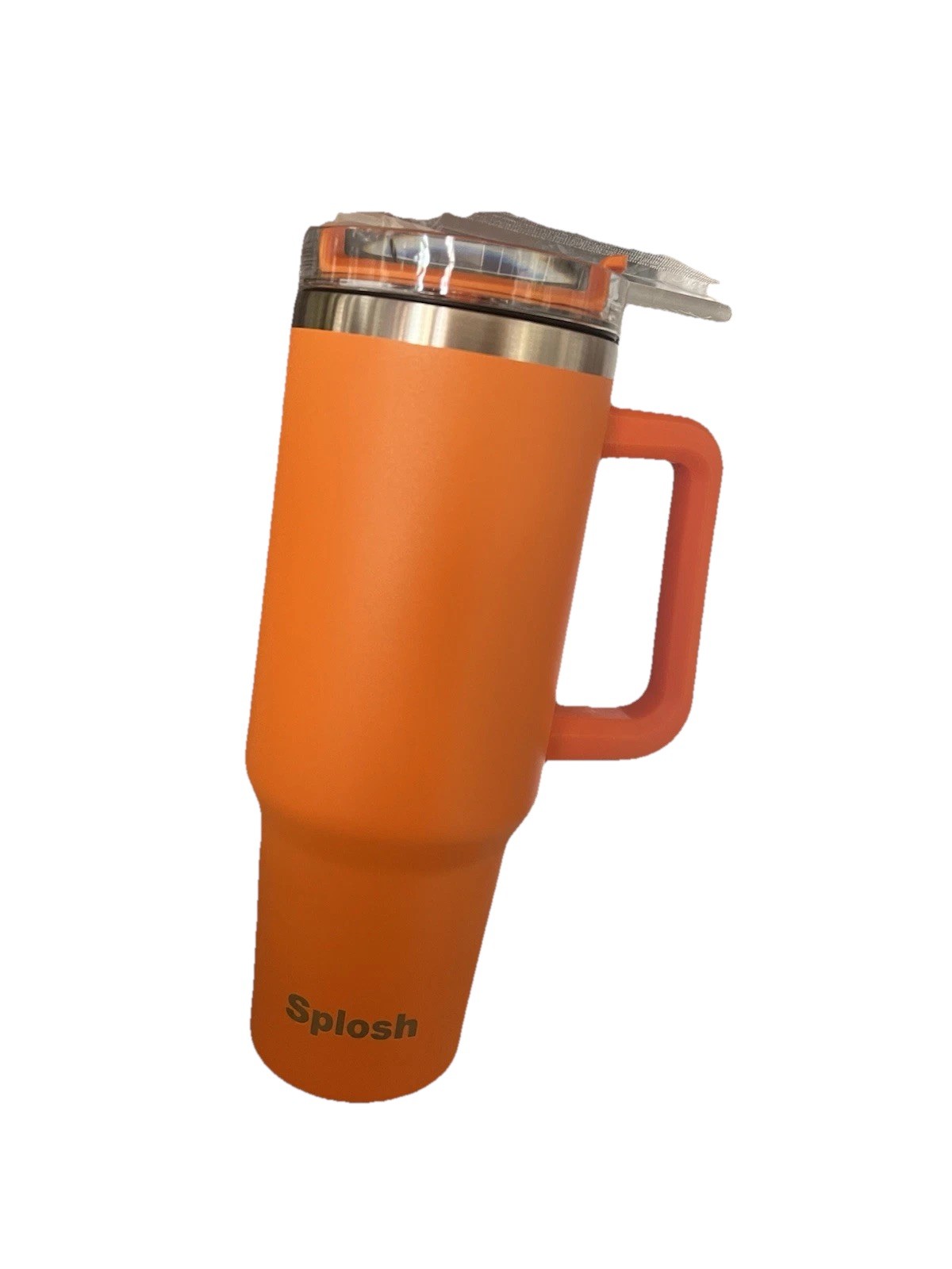 Splosh Orange Cup With Plastic Straw