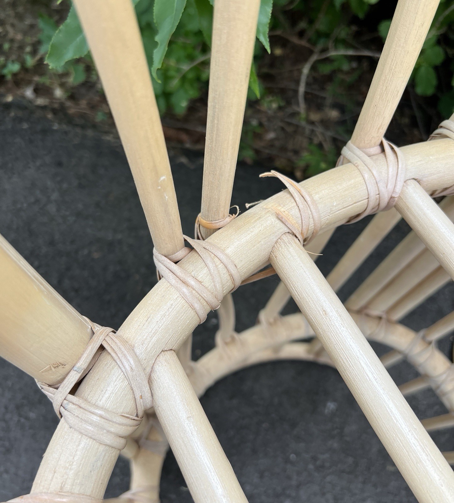 Vtg Rattan Bamboo Bar Stool Set Pair 42"H x20"W x16.75"L *LOCAL PICKUP NJ 07753*