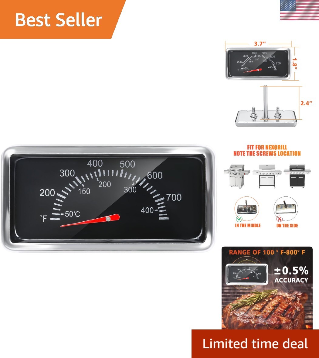 Stainless Steel Nexgrill & Kenmore Grill Thermometer - 800°F Max, Accurate