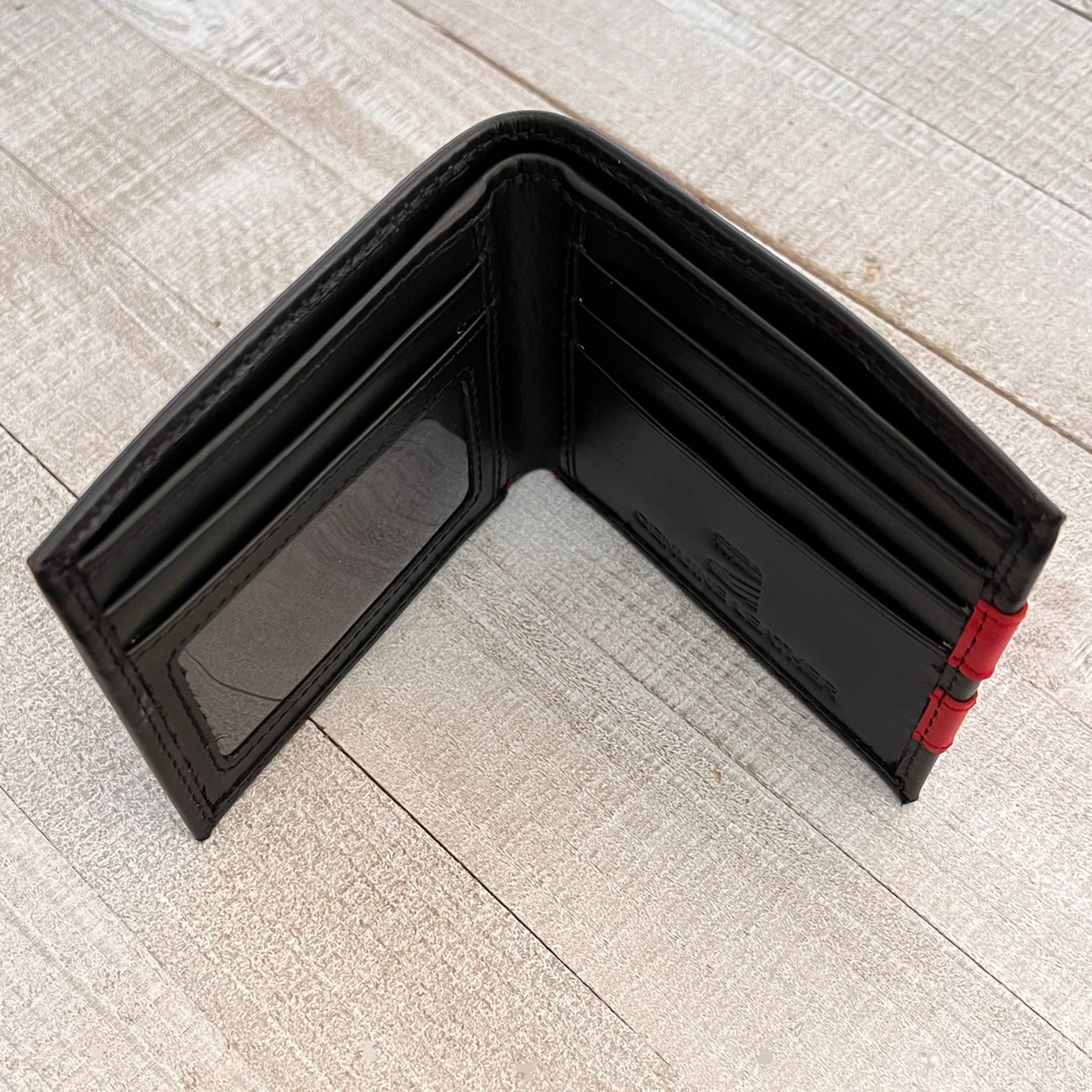 Thin Red Line Fire Fighter Wallet - First Responder Gift Leather Wallet