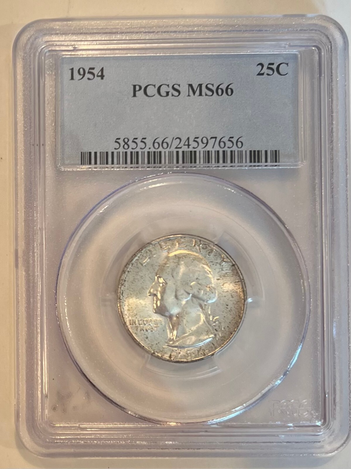 1954 Washington Silver Quarter 25C PCGS MS 66