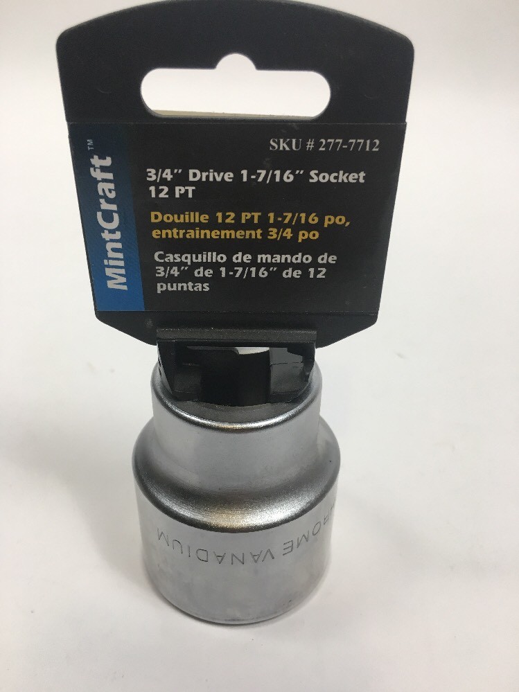 Mintcraft 2777712 Standard Sockets, 3/4" Drive, 12 Point, 1-7/16"