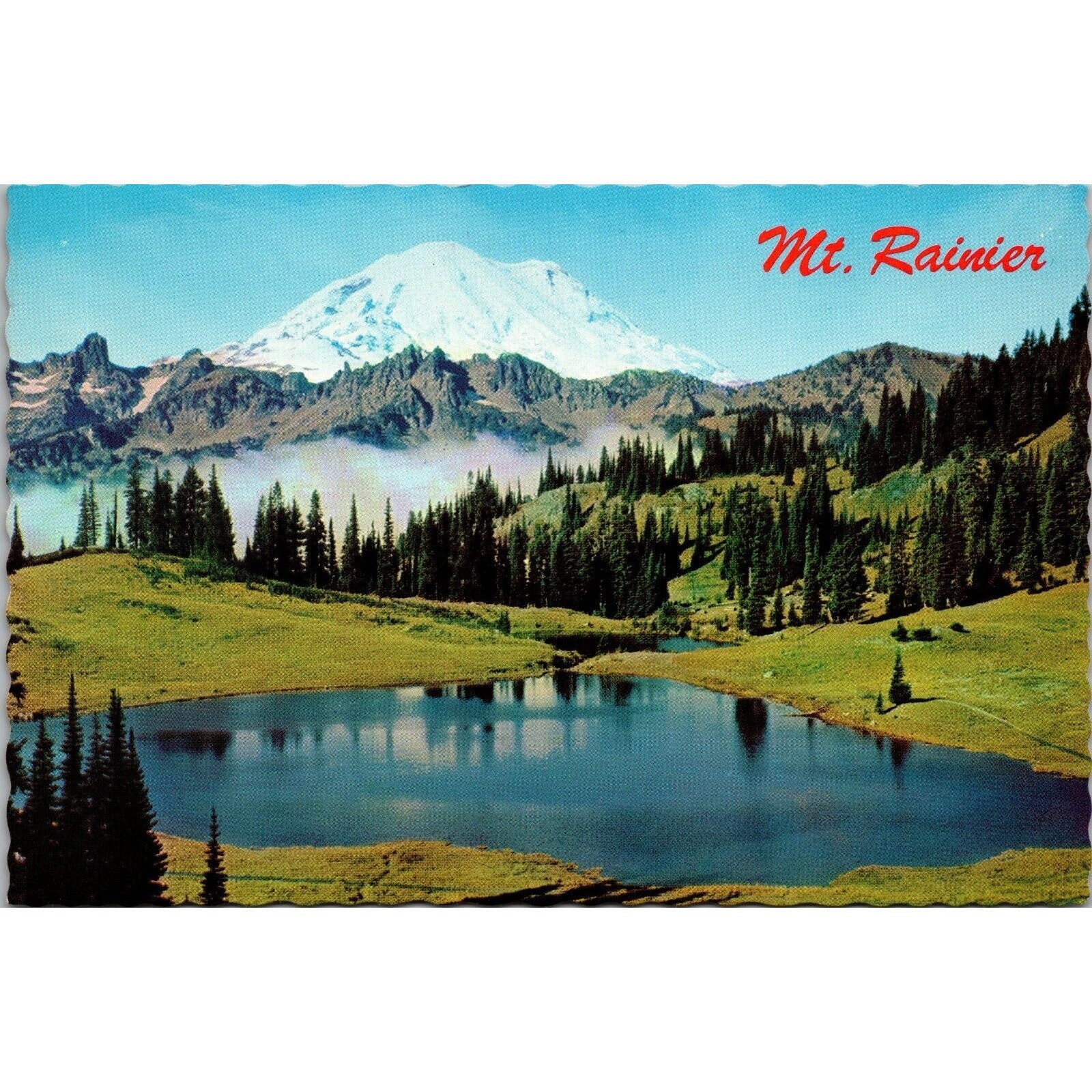Mount Rainier and Tipsoo Lake Washington Postcard PC148