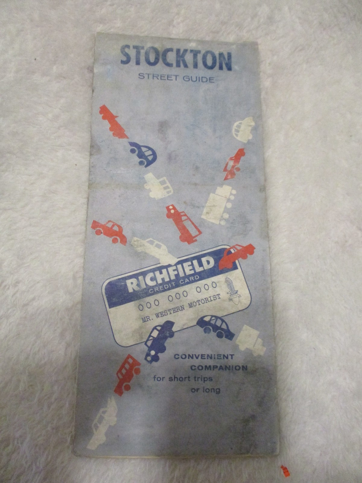 1963 Vintage Richfield Street Map Street Guide Stockton, California   FREE SHIP!