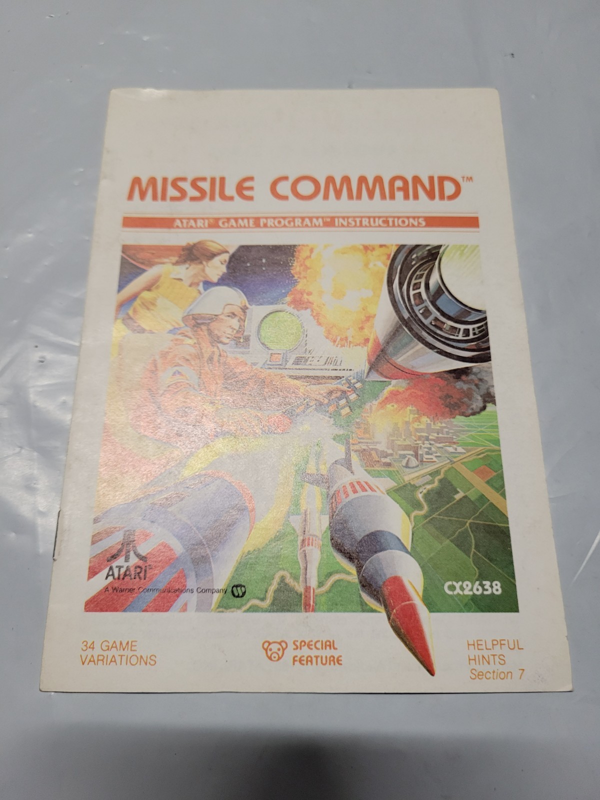 Missile Command Atari MANUAL ONLY Authentic
