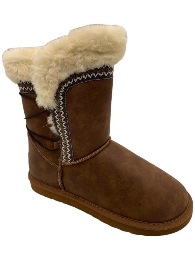 Lamo Fur Lined Short Winter Boots Alma Chestnut