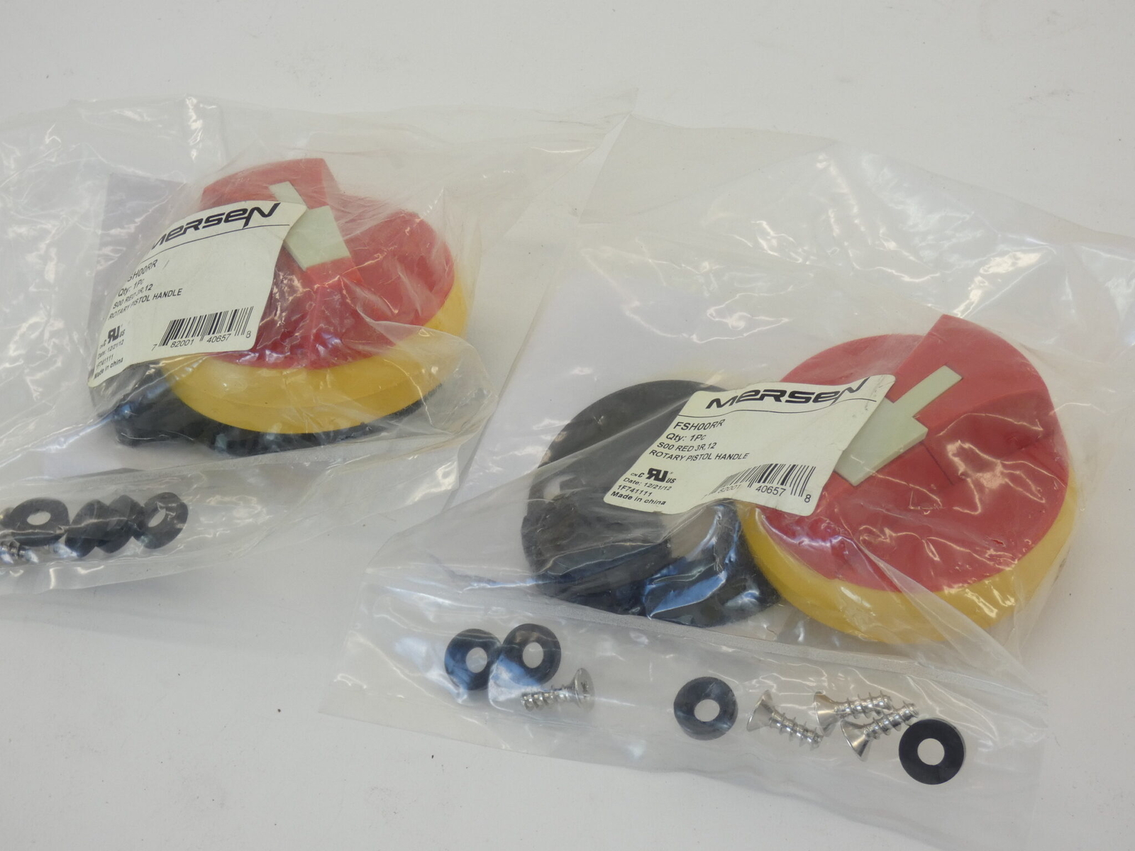 *Lot of 2* Mersen FSH00RR Red Rotary Pistol Handle for Disconnect Switch - NE...