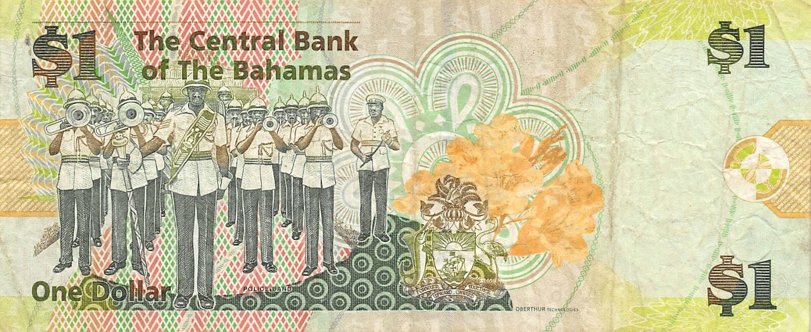 Bahamas  $1  2008  Series  H6  Circulated Banknote XMt