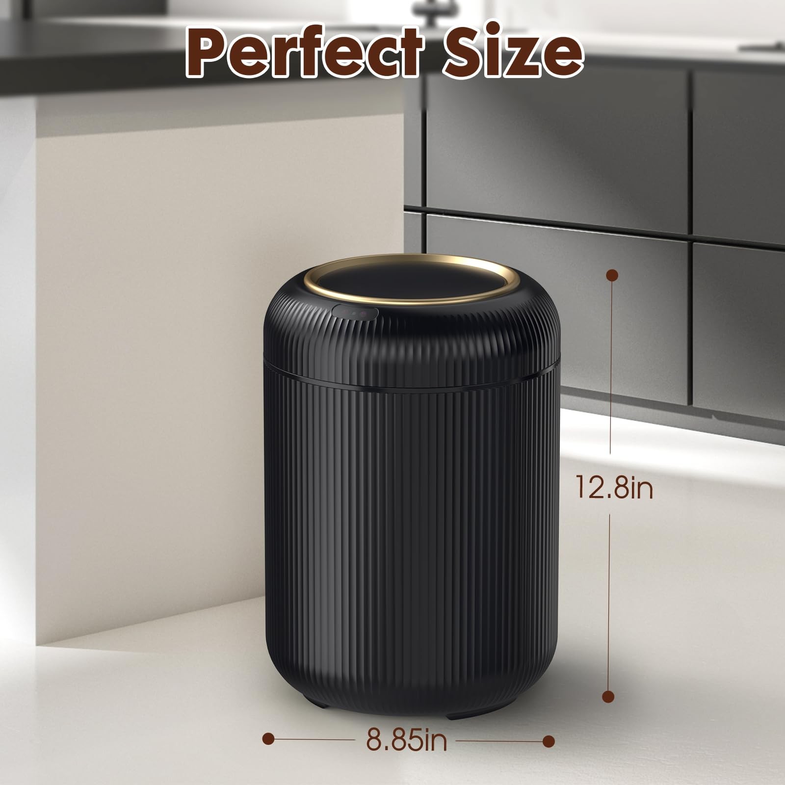 Procade 3 Gallon Automatic Touchless Motion Sensor Bathroom Trash Can Bin