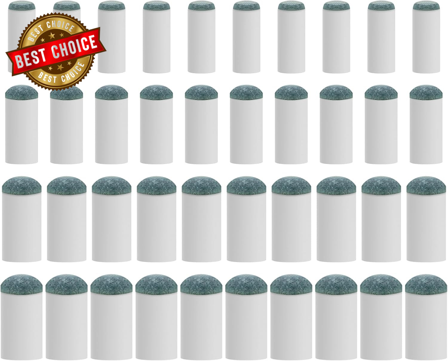 40Pcs Slip on Pool Cue Tips Replacement Kit, 4 Sizes Upgrade Pool Stick Tips for