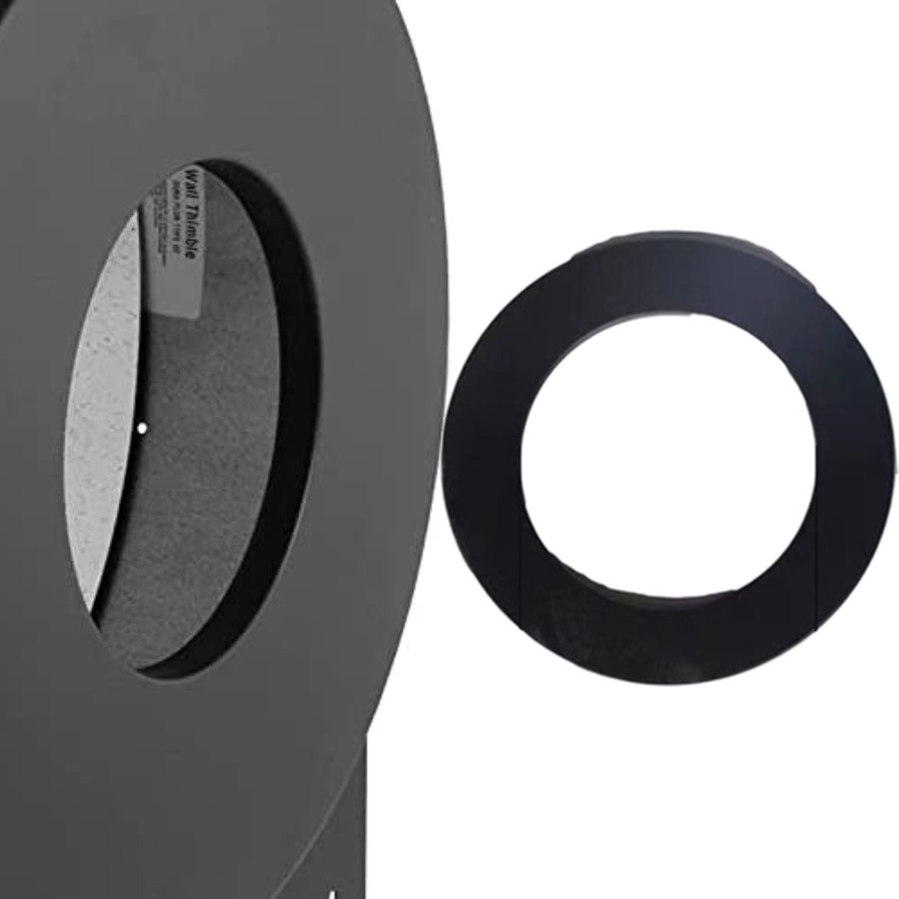 Black Stainless Steel Chimney with Wall Collar for Wood Fireplace 6 Inch