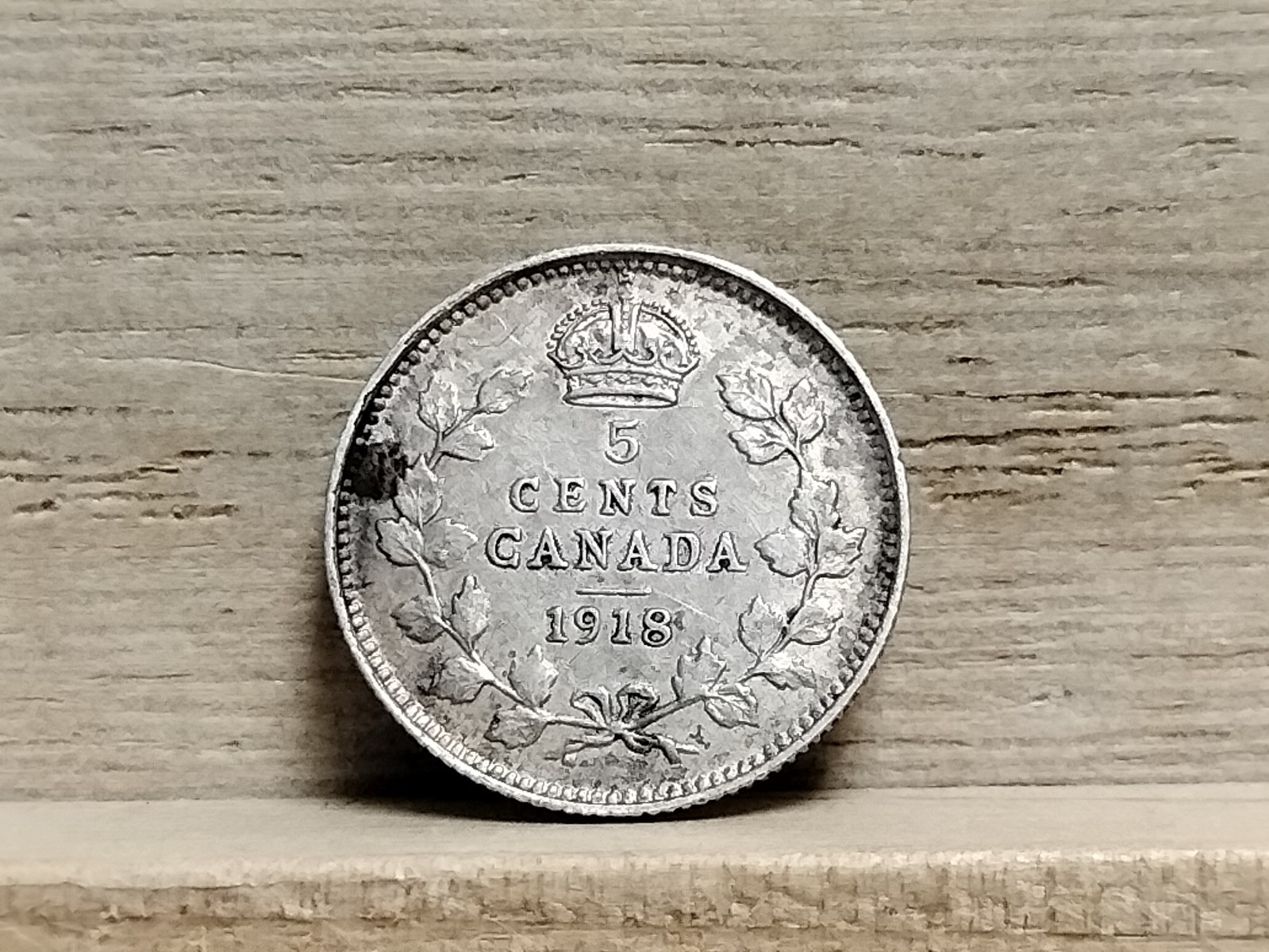 1918 5 Cents Canada Silver Coin (George V)
