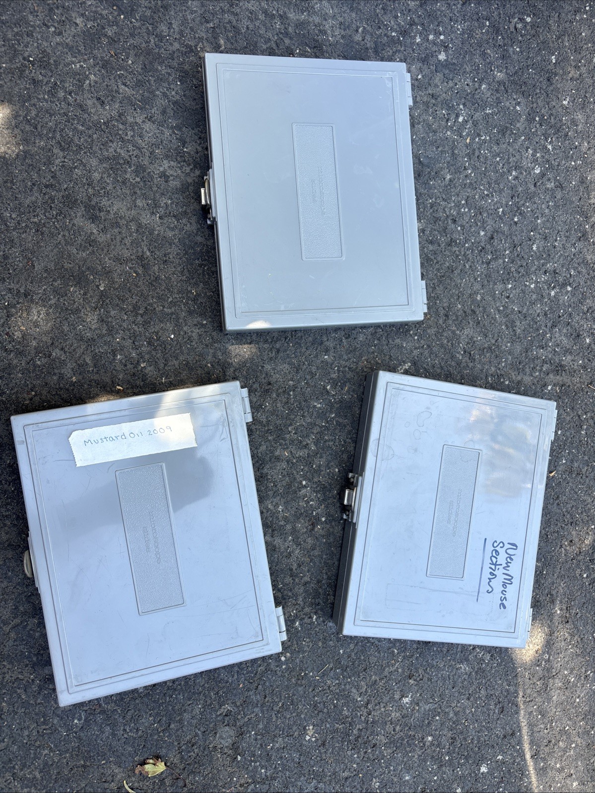 Lot 3 VTG Jordan Paper Box Co. Microscope Slide Storage Boxes Gray 100-Capacity