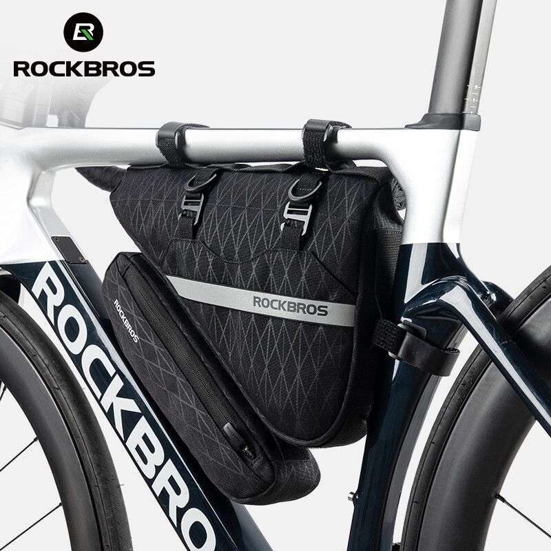 ROCKBROS Bicycle Triangle Bag Waterproof Detachable 2in1 Cycling Front Tube Bag