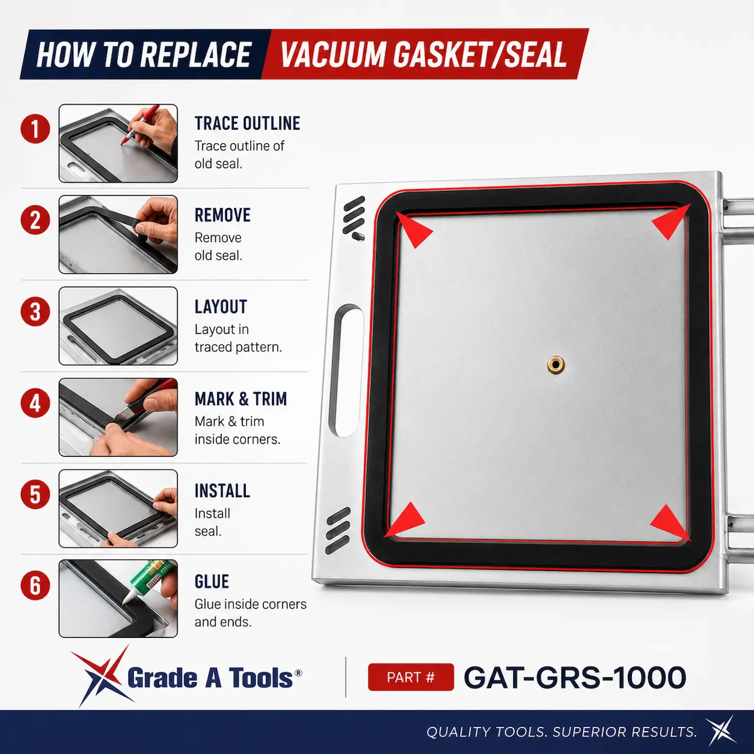 Replacement Gasekt Seal & Silencer Filter Kit For Guni Fast Puller