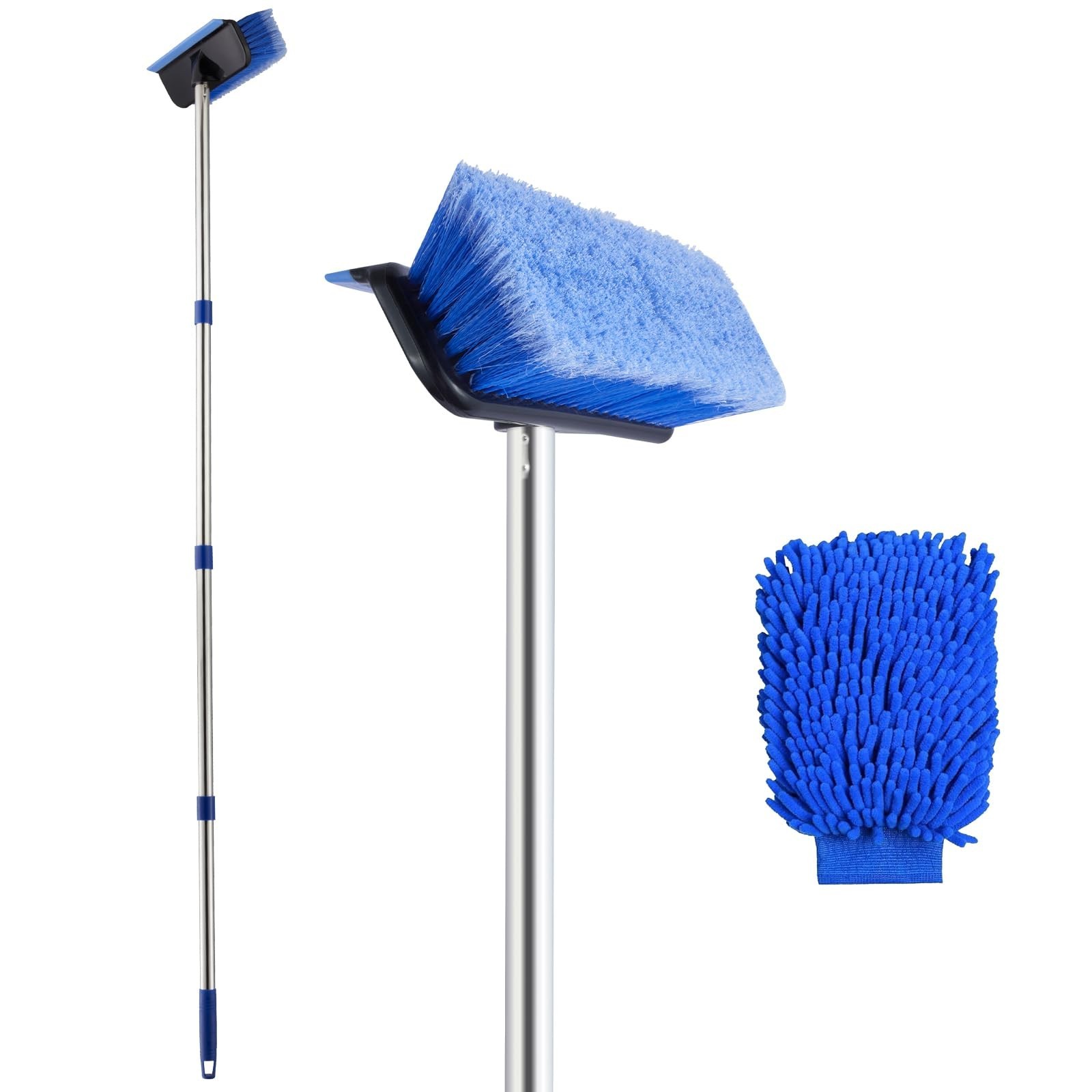 60" Car Wash Brush with Long Handle, Soft Bristle Car Washing Brush Cleaning ...
