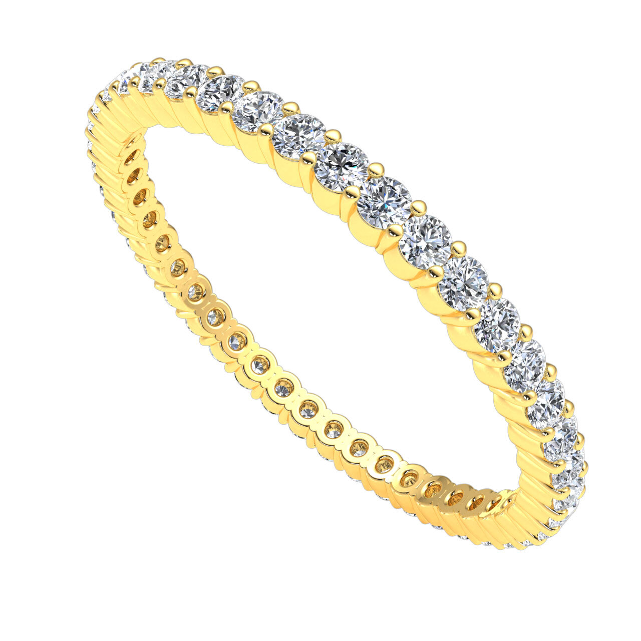 Lab-Created Diamond Classic Shared Prong Eternity Band Ring 10k Gold 0.65ct