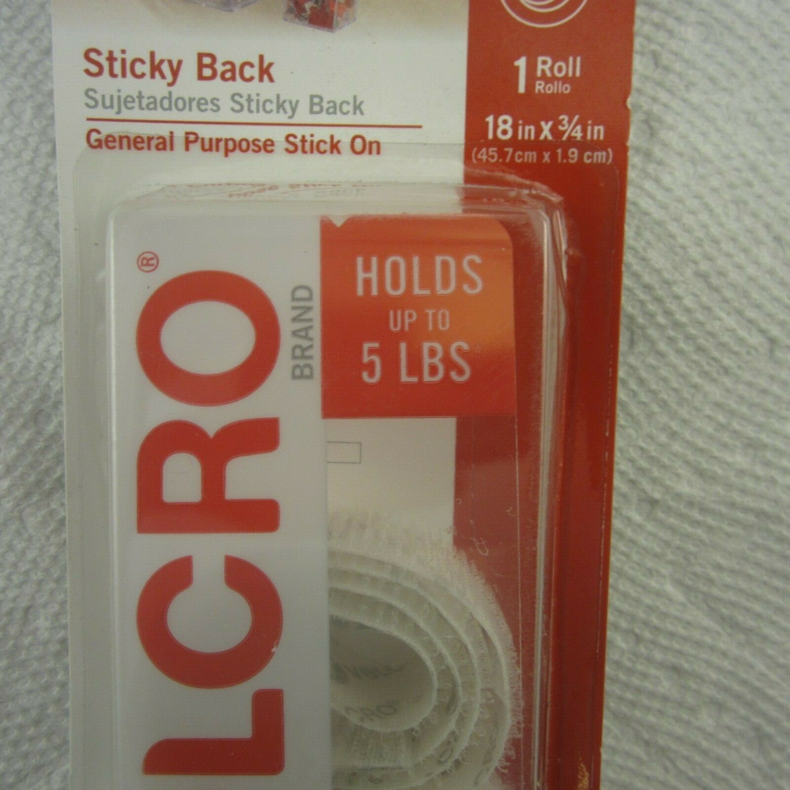 Hook And Loop Sticky Back General Purpose Stick-On 18 inches x 3/4 inch.