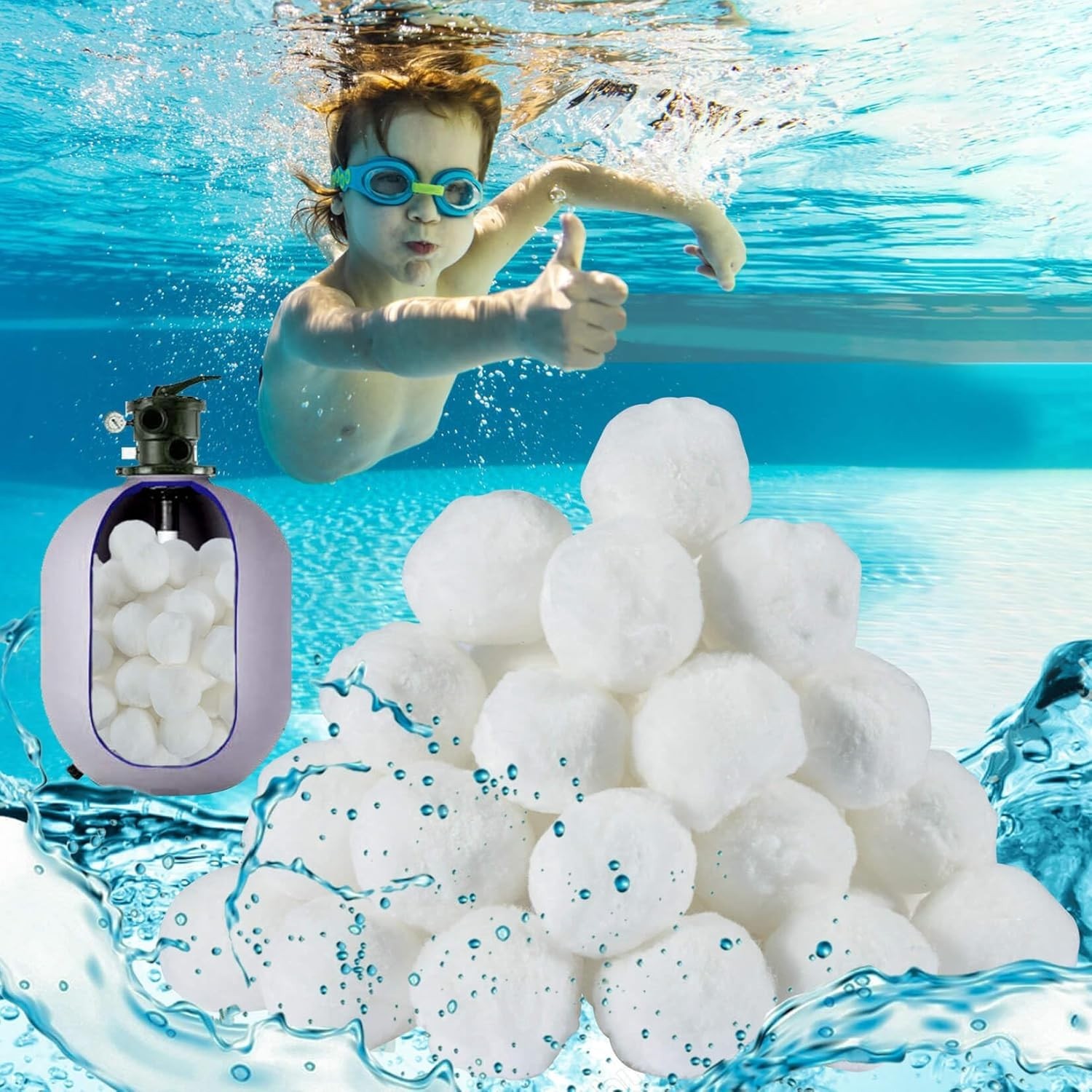 2 or  50 PCS Pool Filter Balls for Sand-Filter - Dry Filter Sand BallsReusab...