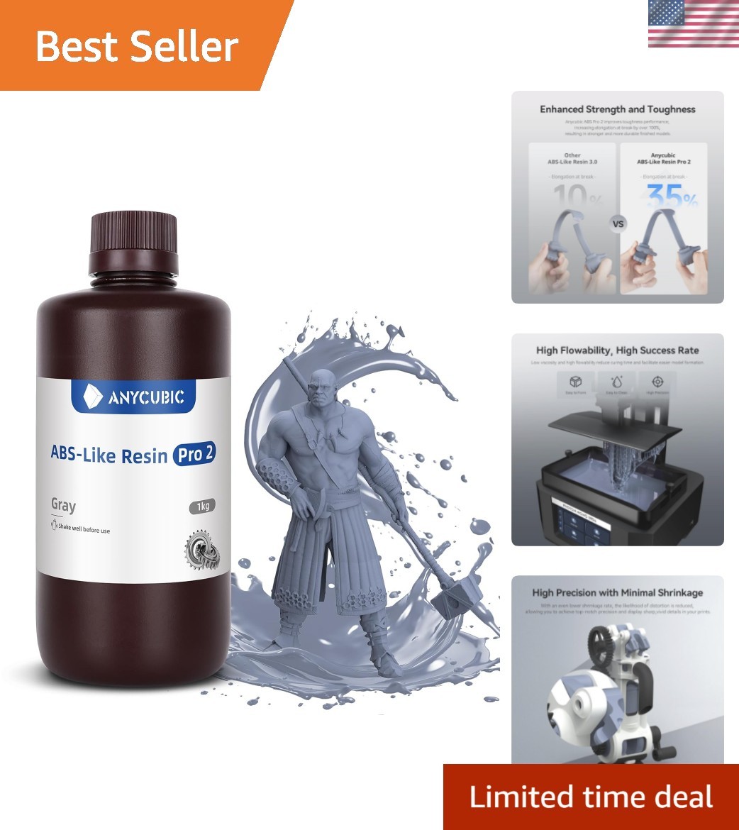 ABS-Like Resin Pro 2, Upgraded 8K 3D Printer Resin with Enhanced Strength and...