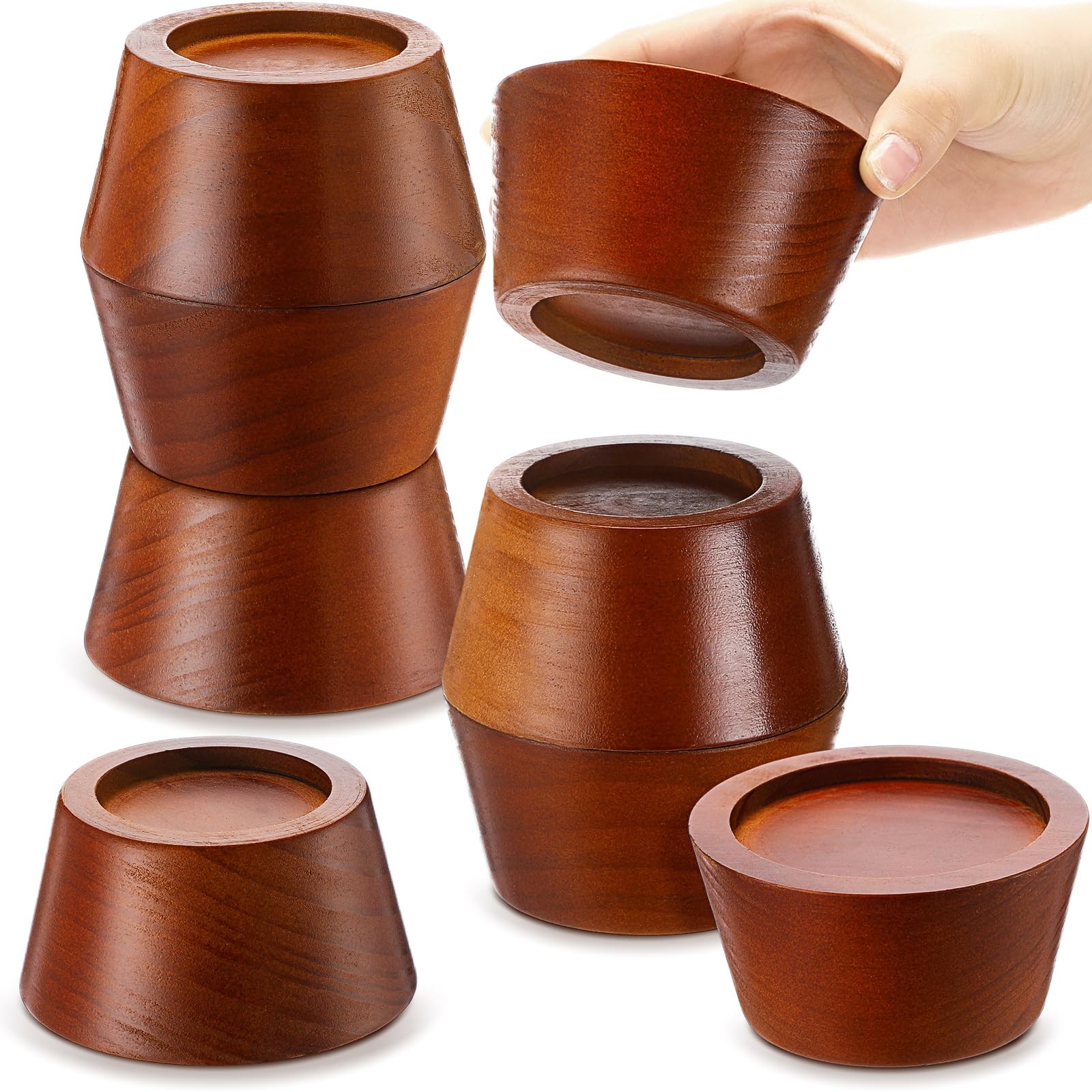 Novabright Set of 8 Solid Wood Furniture Risers Bed Risers Heavy Duty Round F...