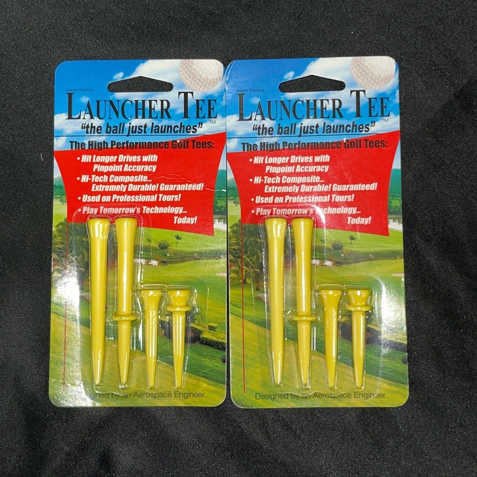 Yellow Launcher Golf Tees 2 Packs (8 tees)