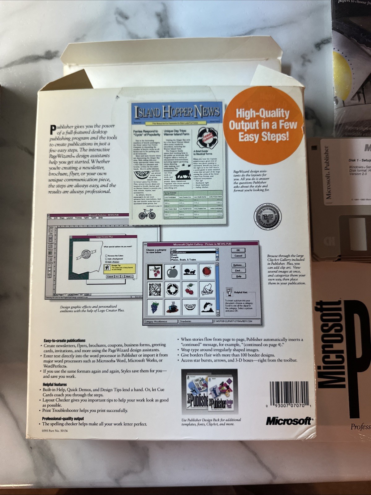 Vintage Microsoft Publisher 2.0 (1993) 3.5" Floppy Disks