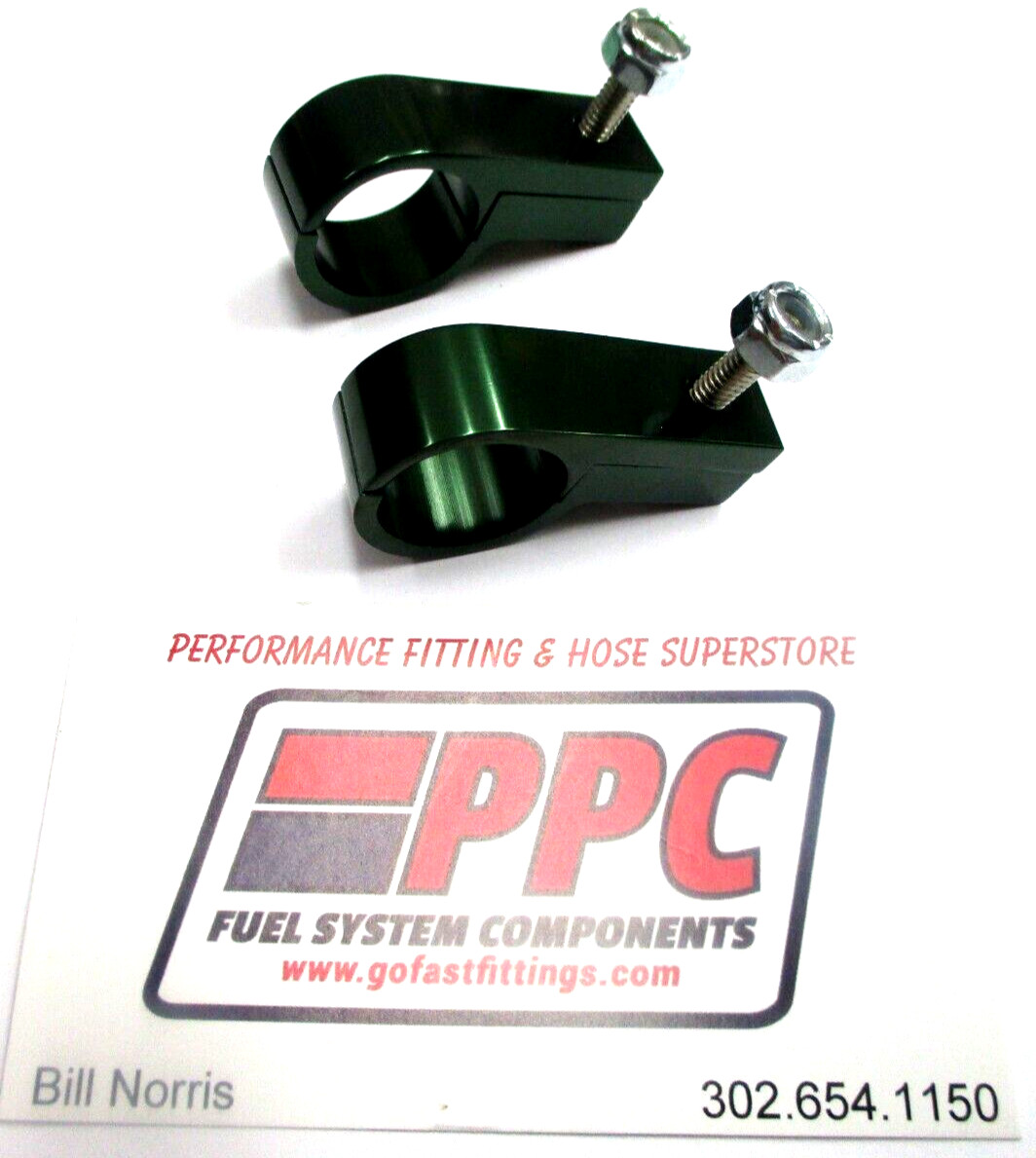 3/4 in I.D. P clamp  Line Mounting polished Dark green  anodized aluminum 2 pk