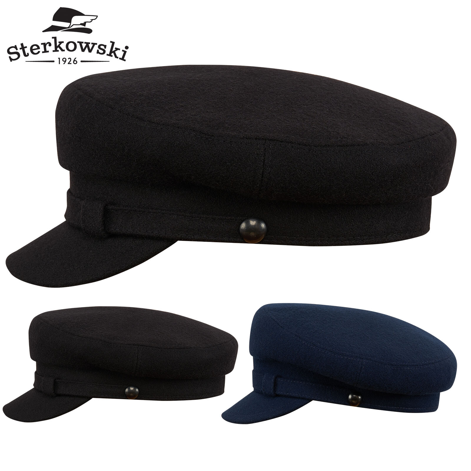 Sterkowski DANUBE MOD 2 Wool Breton Cap Fisherman Peaked Duty Sailor